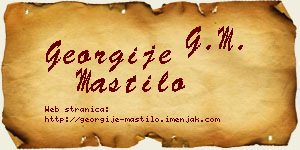 Georgije Mastilo vizit kartica